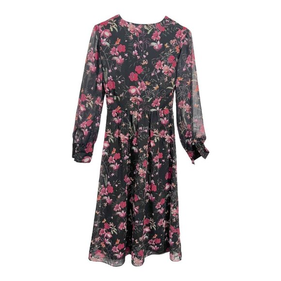 TED BAKER ADRIELA Fern Forest Deep V MIDI Dress - Picture 8 of 8